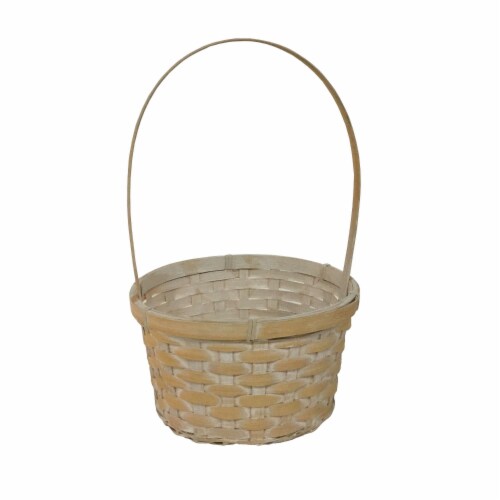 Holiday Home Whitewashed Basket - Natural Perspective: front