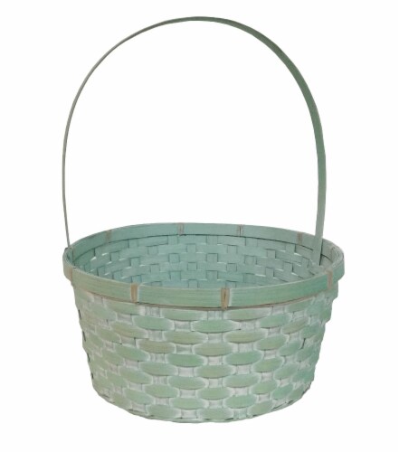 Holiday Home® Whitewashed Easter Basket - Green Perspective: front