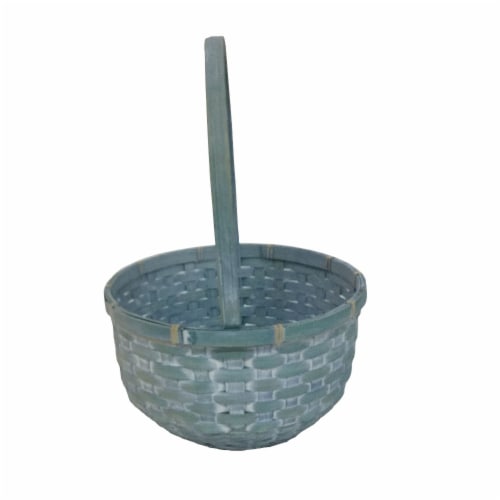 Holiday Home Round Bottom Easter Basket - Aqua Perspective: front
