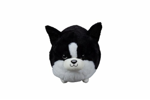 Holiday Home® Plush Fatty Dog - Black/White Perspective: front