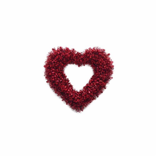 Holiday Home Curly Heart Wreath - Red Perspective: front
