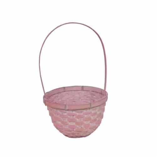 Holiday Home Rounded Bottom Easter Basket - Pink Perspective: front