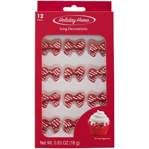 Holiday Home™ Ribbon Royal Icing Decorations Perspective: front