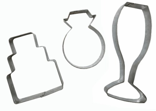 Dash of That Wedding Cookie Cutter Set - Silver Perspective: front
