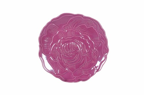 Holiday Home Iridescent Debossed Dessert Plate - Pink Lady Perspective: front