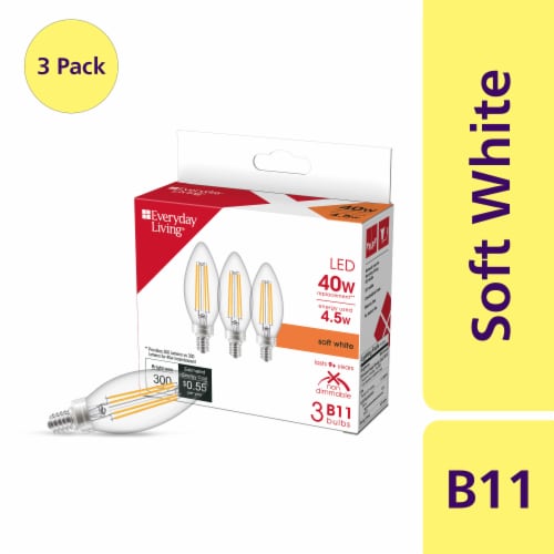 Everyday Living® 4.5-Watt (40-Watt) B11 Candle LED Light Bulb - Soft White (2700K) Perspective: front