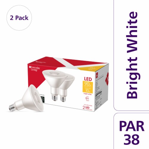 Everyday Living® 10-Watt (90-Watt) PAR38 Reflector LED Light Bulb - Bright White (3000K) Perspective: front