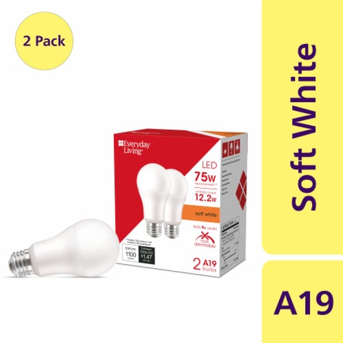 Everyday Living® 12.2-Watt (75-Watt) A21 LED Light Bulbs Perspective: front