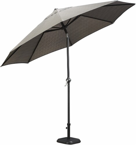 HD Designs Outdoors Ventura Fabric Umbrella - Gray Perspective: front