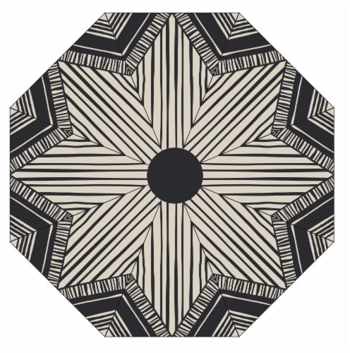 HD Designs Outdoors Market Umbrella - Black Geo Perspective: front