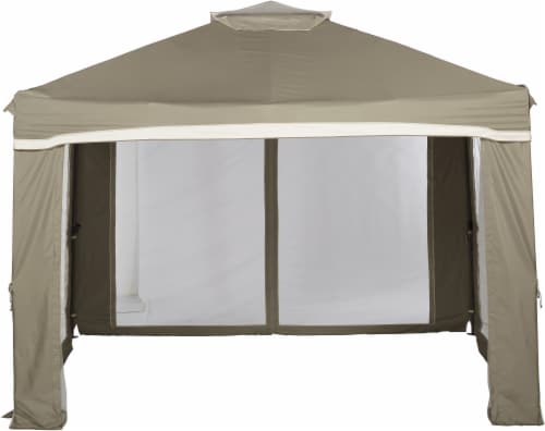 HD Designs Outdoors Pop Up Gazebo - Taupe Perspective: front