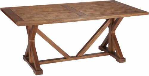 HD Designs Outdoors Pembrey Wood Table - Natural Wood Perspective: front