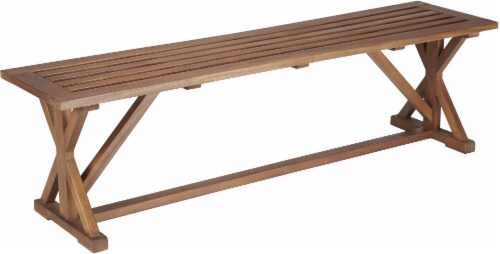 HD Designs Outdoors Pembrey Bench - Natural Wood Perspective: front