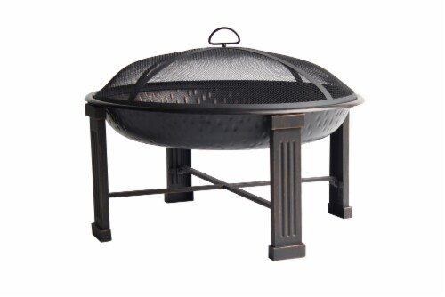 HD Designs Outdoors Round Steel Fire Pit - Black Perspective: front