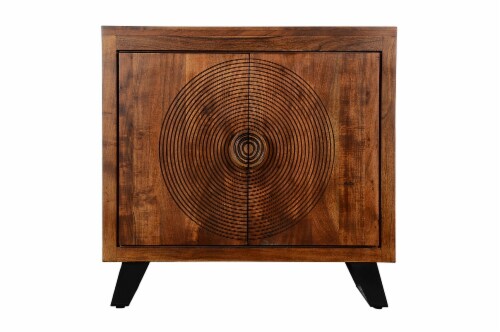 HD Designs 2 Door Rings Cabinet - Brown Perspective: front