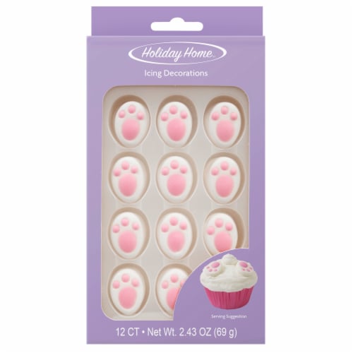Holiday Home™ Easter Bunny Feet Royal Icing Decoration Perspective: front