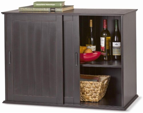 HD Designs 2-Door Stackable Cabinet - Black Perspective: front