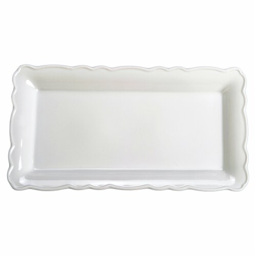 Holiday Home Pembrooke Rectangular Scallop Platter - White Perspective: front