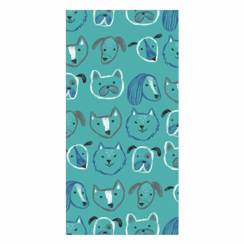 Everyday Living Pups Print Kitchen Towel - Blue Perspective: front