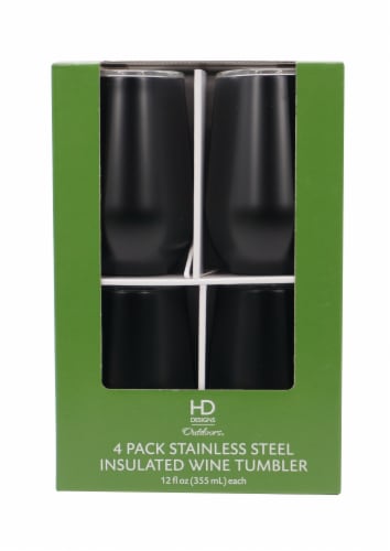 HD Designs Outdoors® Thermal Wine Tumblers - Matte Black Perspective: front