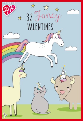 Holiday Home Unicorns Valentines Card Kit Perspective: front
