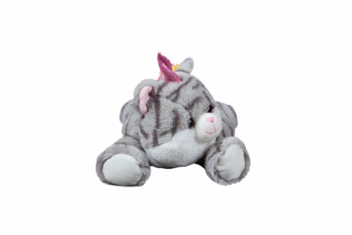 Holiday Home® Uni-Horn Striped Cat Stuffed Animal - Gray Perspective: front
