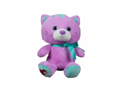 Holiday Home® Plush Big Head Cat - Purple Perspective: front