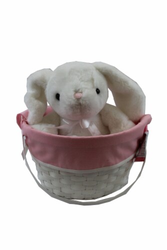 Holiday Home® Bunny in Lined Basket - Pink Perspective: front