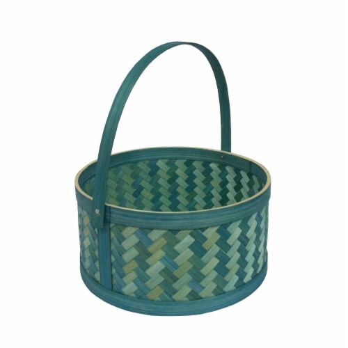 Holiday Home® 2-Tone Weave Easter Basket - Blue Perspective: front
