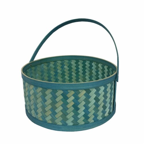 Holiday Home® 2-Tone Weave Easter Basket - Blue Perspective: front