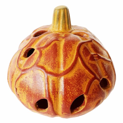 Holiday Home Copper Dust Leaf Pumpkin - Orange Perspective: front