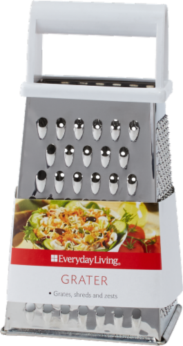 Everyday Living® Stainless Steel Grater with Plastic Handle Perspective: front