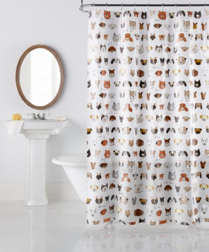 Everyday Living Bark Bark Shower Curtain Perspective: front