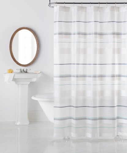 Everyday Living Brandon Shower Curtain - Blue Green/Mineral Perspective: front