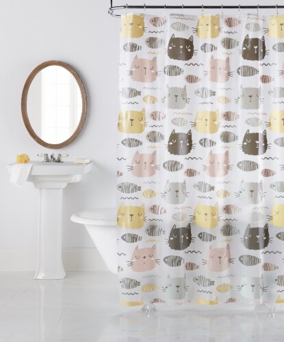 Everyday Living Purrfect Shower Curtain Perspective: front