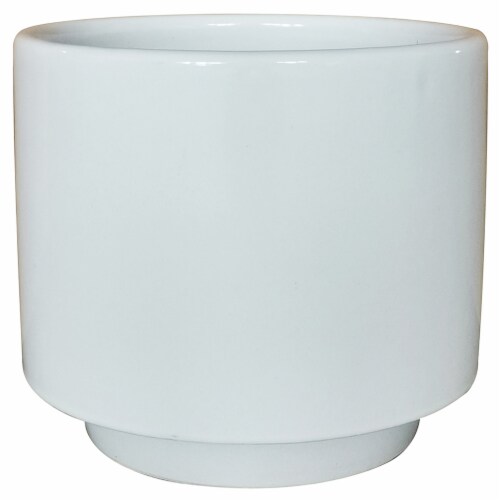 The Joy of Gardening Stepped Cylinder Planter - White Perspective: front
