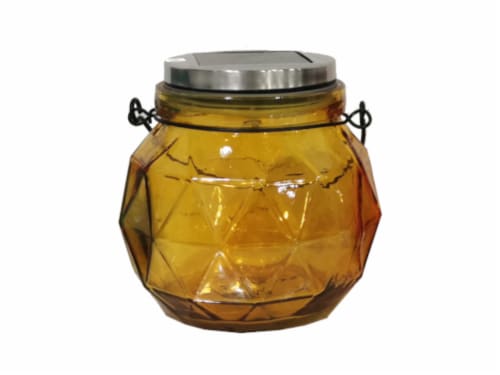 HD Designs Outdoors Solar Jar Decor - Yellow Perspective: front