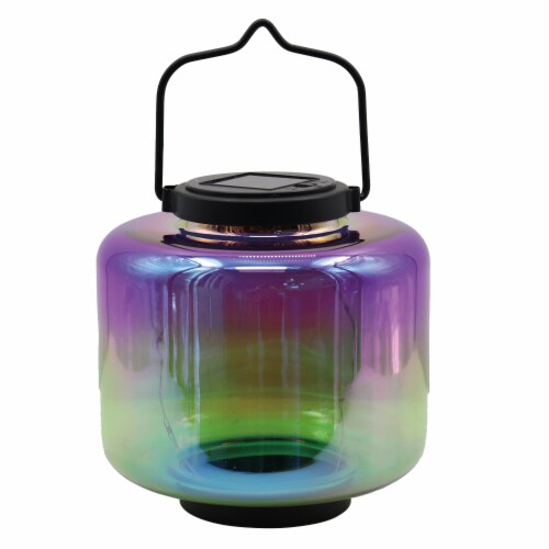 The Joy of Gardening LED Square Glass Lantern - Purple Perspective: front