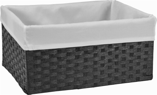 HD Designs® Rectangular Storage Basket with Liner - Large - Black Perspective: front