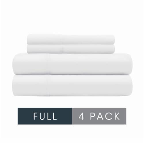 HD Designs T300 Bedding Sheets Full White Perspective: front