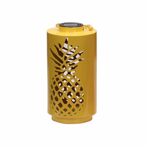 HD Designs Outdoors Metal Pineapple Solar Accent Light - Yellow Perspective: front