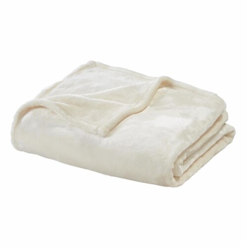 HD Designs Velvet Plush Throw Blanket - Antique White Perspective: front