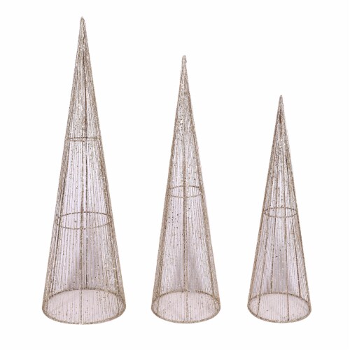 Holiday Home™ LED Cone Trees - Gold Perspective: front