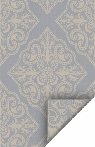 HD Designs Outdoors Scrolls Shipper Area Rug - Gray/Beige Perspective: front