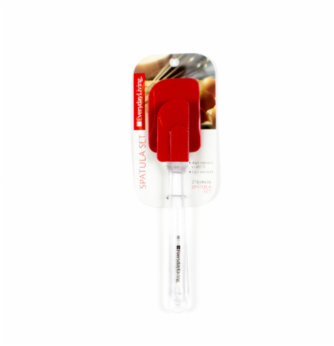 Everyday Living® Silicone Spatula Set - Red/Clear Perspective: front