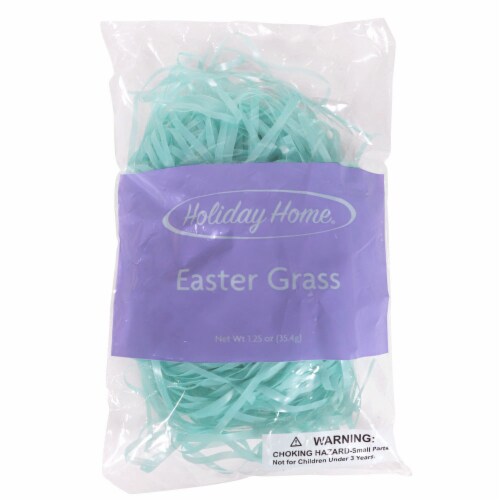 Holiday Home® Solid Easter Basket Grass Fill - Aqua Perspective: front