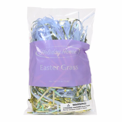 Holiday Home® Mixed Easter Basket Grass Fill - Blue/Gold Perspective: front