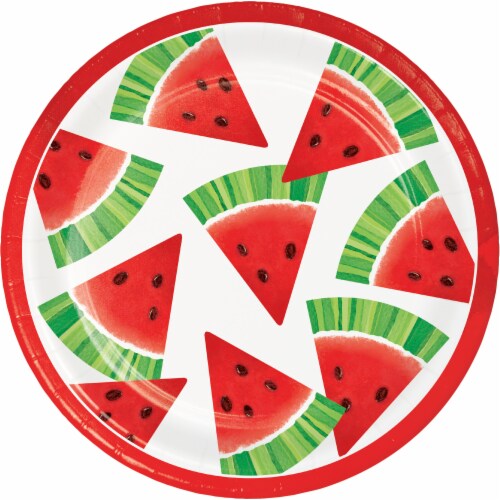 HD Designs Outdoors 7-Inch Watermelon Themed Plates Perspective: front