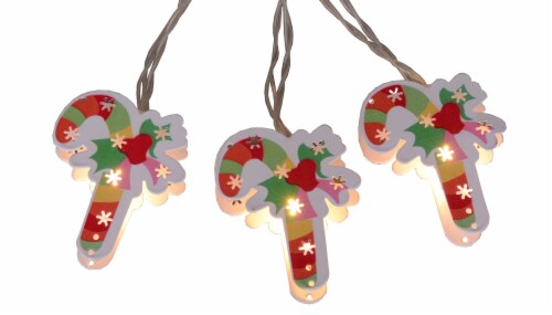 Holiday Home® LED Metal Candy Cane String Lights Perspective: front