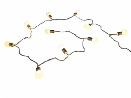 Holiday Home 10 LED Round Bulb Lights - Clear Perspective: front